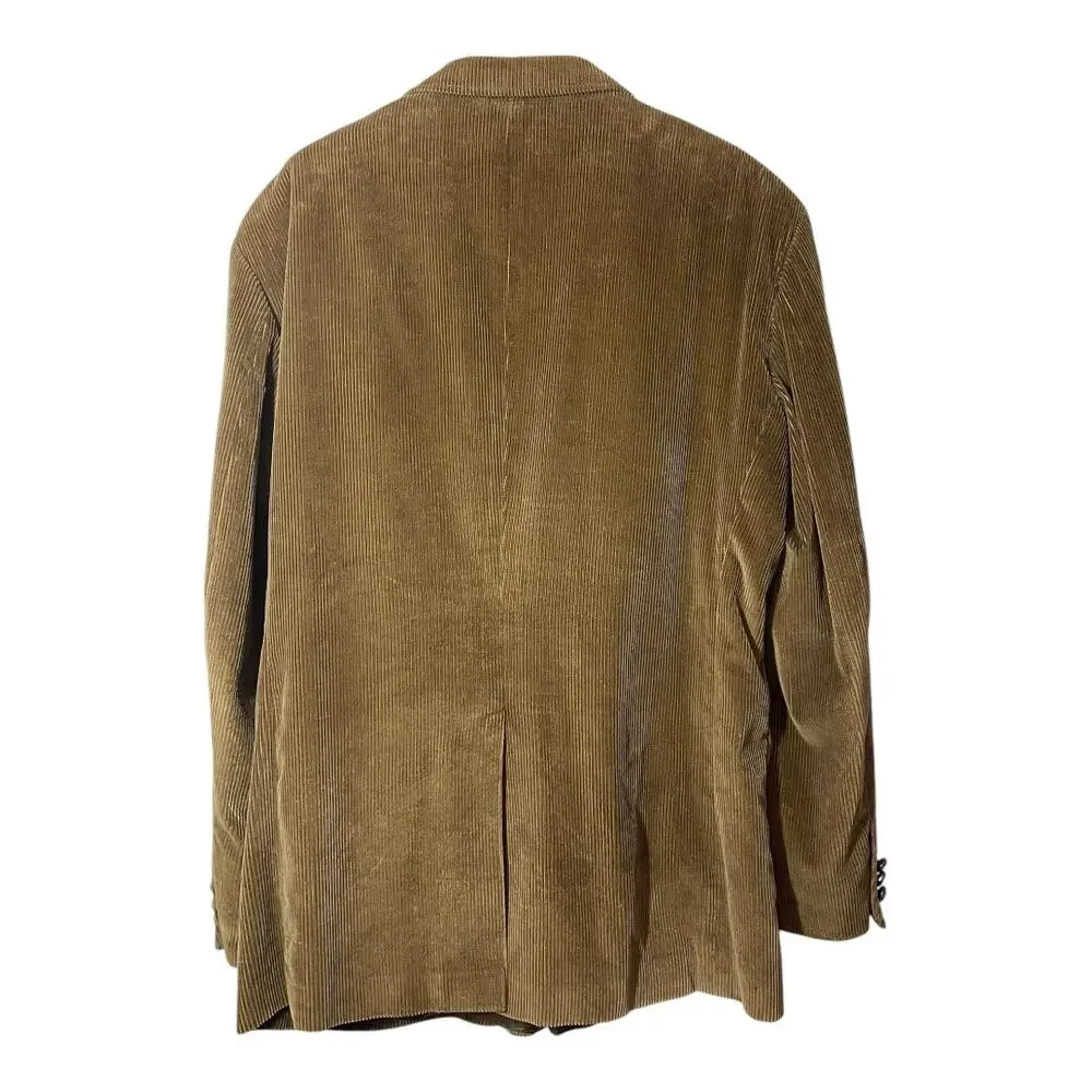 David Taylor Mens 48L Corduroy Blazer Brown Academic Preppy